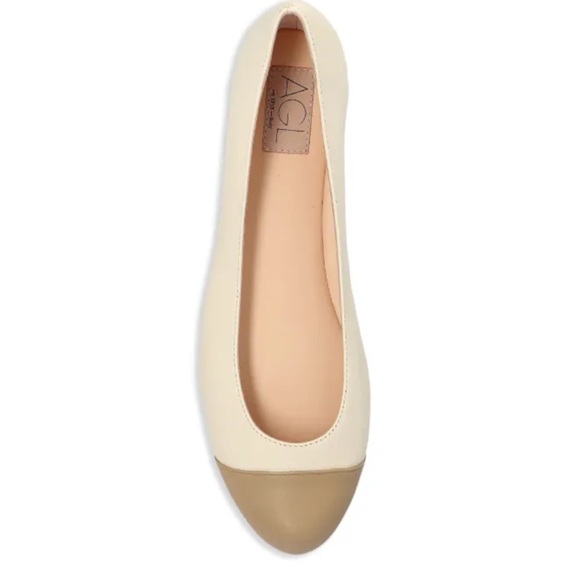 AGL Milly Bicolor Cap Toe Leather Ballet Flats Size 42/11 - Picture 2 of 9